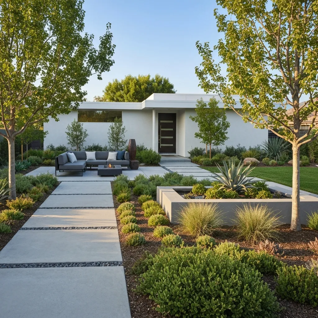 Mid-Century Modern Front Yard Garden Ideas