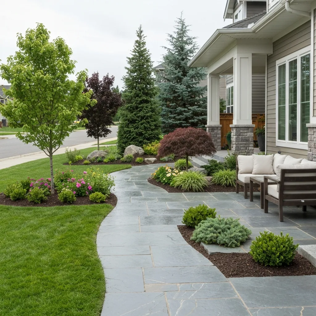 Front Yard Flagstone Path and Planting Ideas