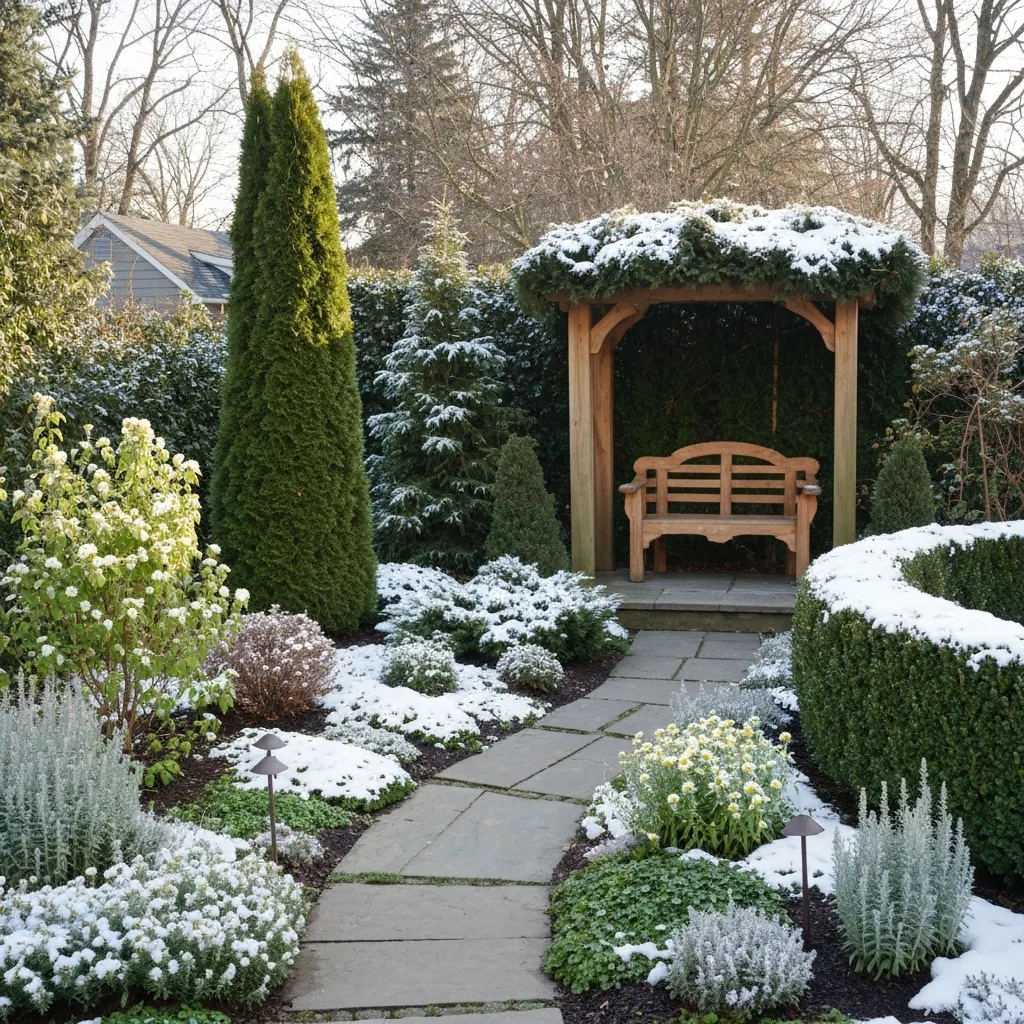 Winter Interest Front Yard Evergreen Garden Ideas